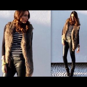 Mango Faux Fur Vest